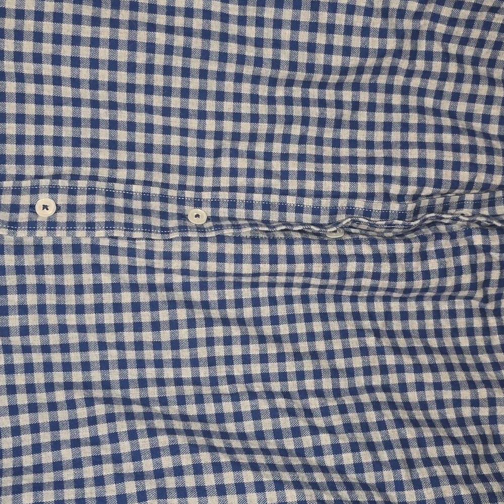 Blue Checkered Men's Long-Sleeve Shirt Size Medium - Picture 4 of 4